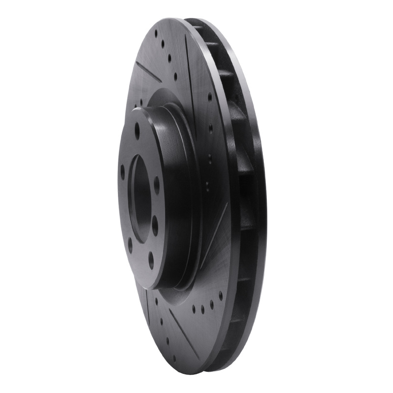 BMW M3 Brake Rotor (1) - Front - R1 Concepts - Drilled & Slotted - Black - `95-`02